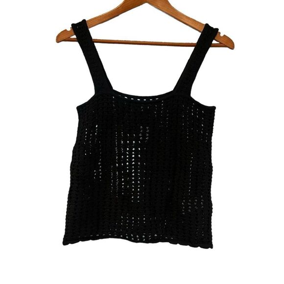 NWT! Gap black 100% cotton crochet tank top - Picture 7 of 8